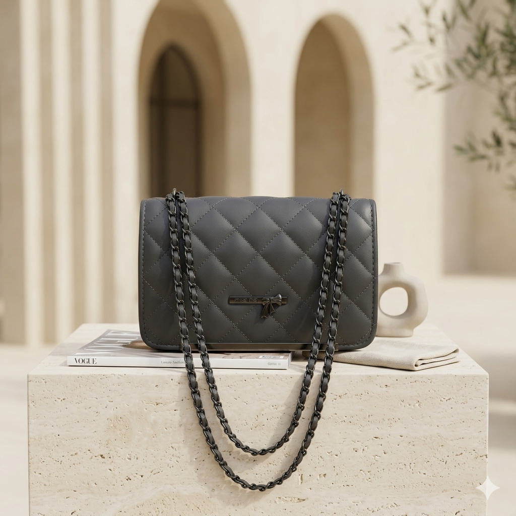 Shilmano Vienna Quilted Chain Crossbody Bag – Mocha Brown